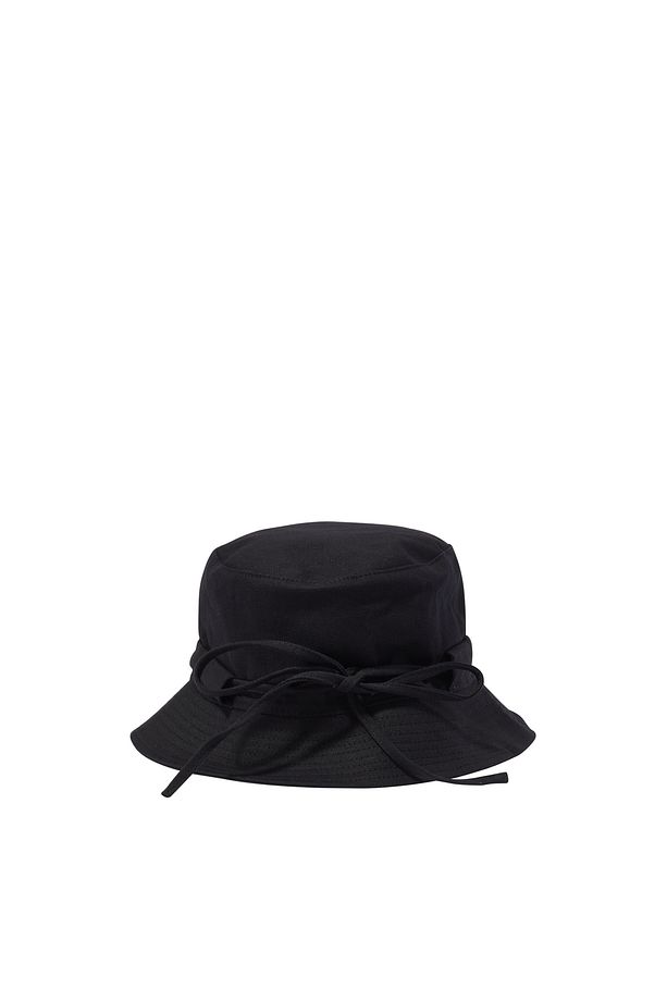 Siyah Pamuklu Bucket Şapka - 3