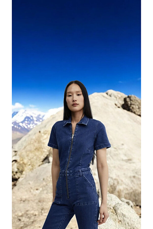 kısa kol kot tulum - 3