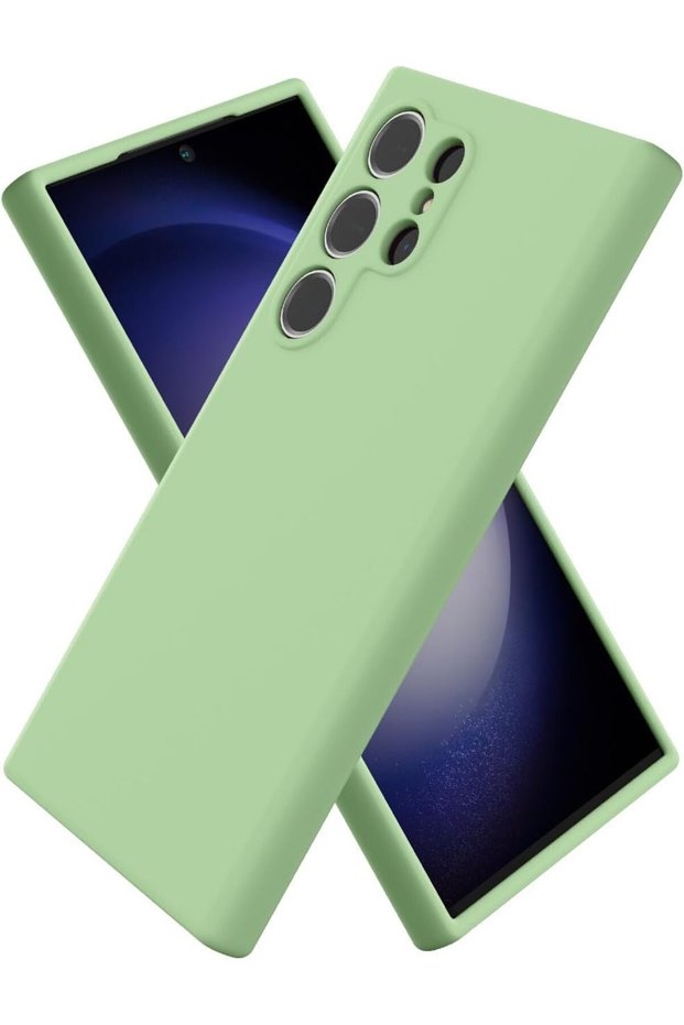 Samsung Galaxy S23 Ultra Compatible Silicone High Quality Launch Case with Velvet Inner Surface-Pistachio Green