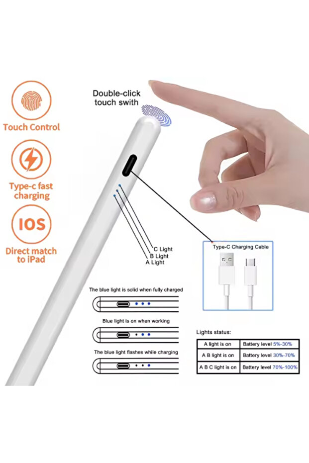Stylus Pen Writing & Drawing Pen For Touchscreen Devices Compatible With Apple And Androids - 3