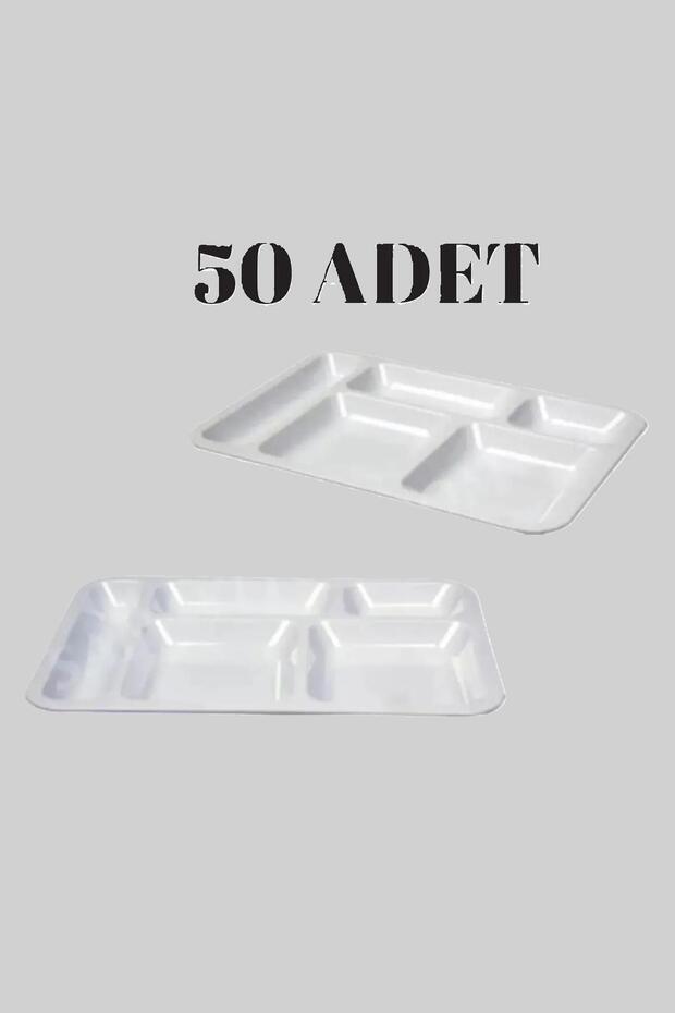 50 Adet 5 Gözlü Beyaz Tabldot Tabak, Tabilot, Tabildot - 1