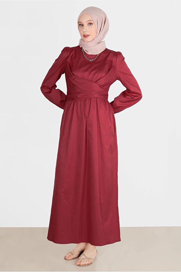 ÇAPRAZ BAĞLAMALI ELBİSE 42611 - 1