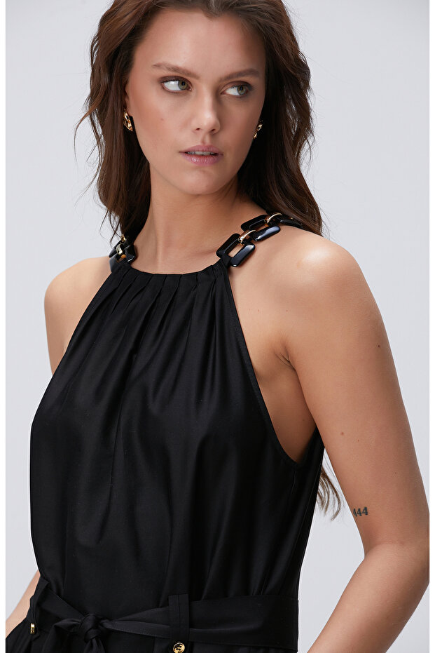 Siyah Maxi Elbise - 2