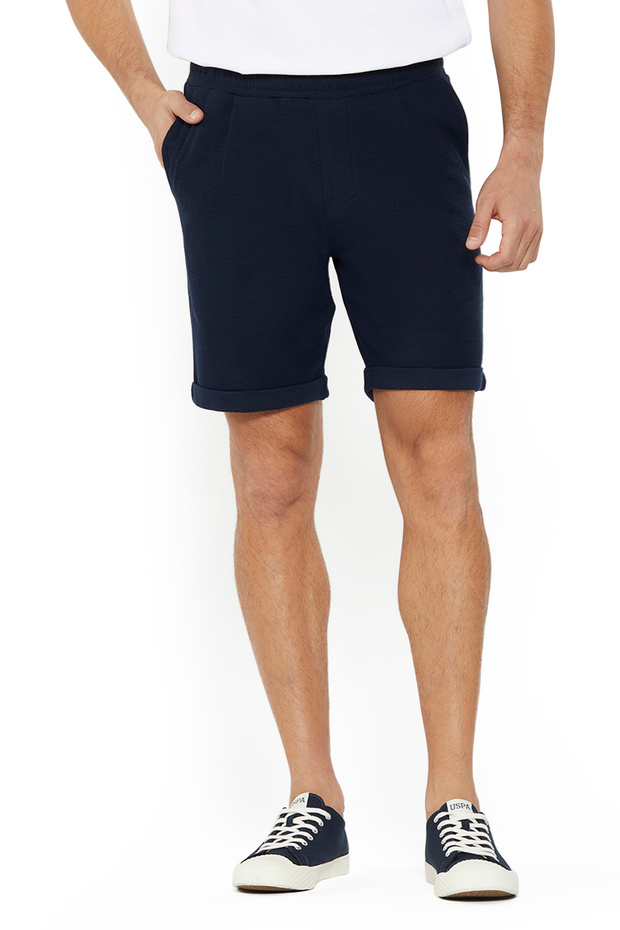 Men's Beige Navy Blue Shorts for Effortless Style & Comfort – Perfect for Everyday Casual Wear