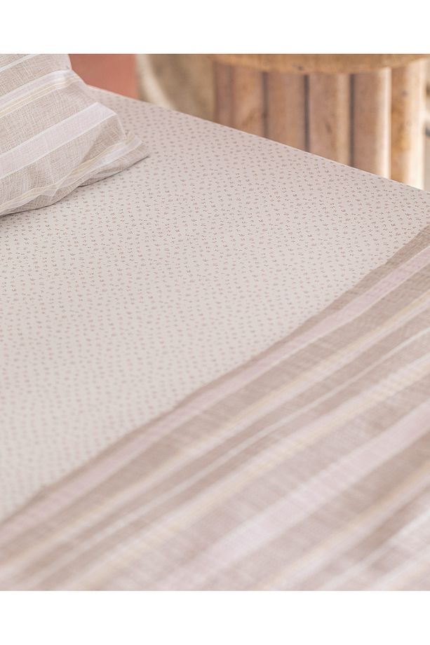 Darvell Tek Kişilik Pamuklu Ecocell Baskılı Pike Takımı - Bej - 4