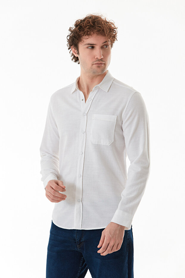 Basic Cepli Çıtçıtlı Gömlek - 1