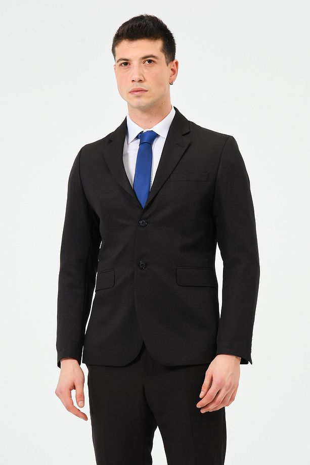 Siyah Erkek Takım Elbise Regular Fit - 7