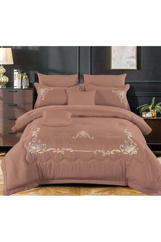 Dream 6 Pc Embroidery Cotton Comfy Comforter Set With Fiber Filling 15