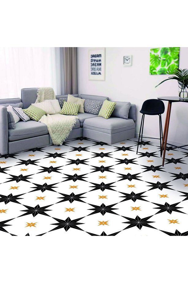 Kendinden Yapışkanlı Altın Yıldız Desenli Pvc Karo 30x30 Cm (33 ADET) 3m2 - 5