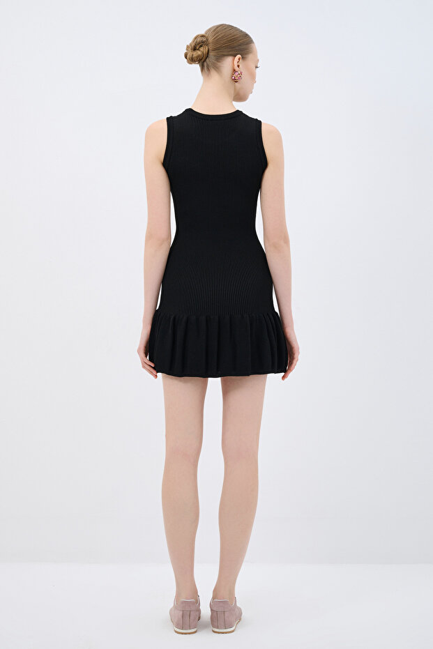 Volanlı Mini Triko Elbise - 6