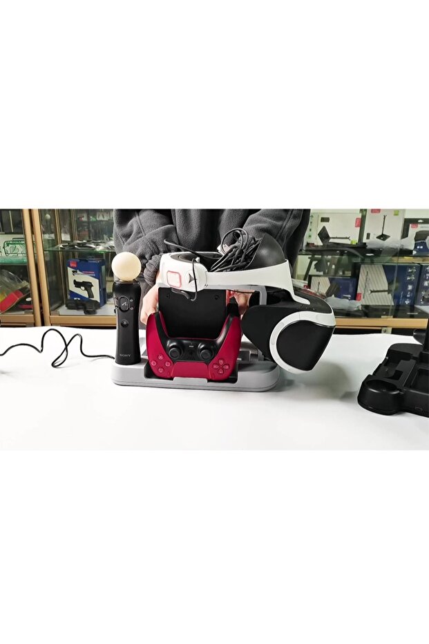 حامل شحن PSVR مع محطة شحن وحدة تحكم PS5 لعرض سماعة PS VR - 6