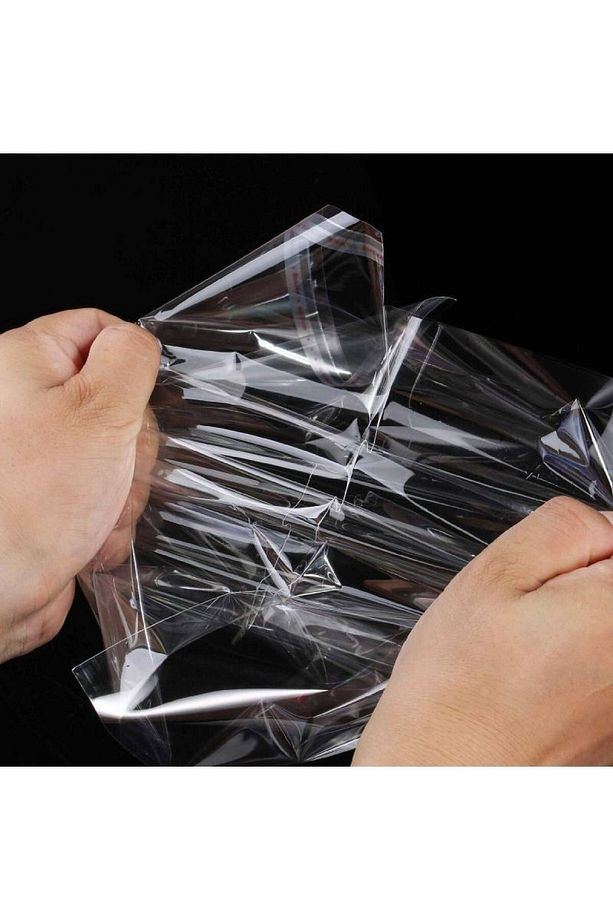 Mg Home Şeffaf Bantlı 10x20 Cm Parlak Jelatin Poşet 50 Adet Şeffaf Hediye Poşeti - 2
