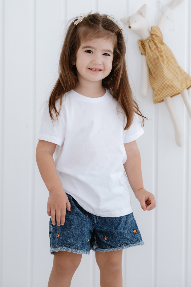 %100 Pamuk Kız Çocuk Regular Kısa Kollu T-shirt - 1