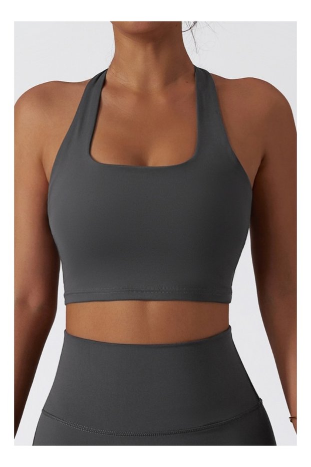 Womens Open Back Sports Bra - Padded Low Impact Workout Yoga Bra with Removable Built in Bra