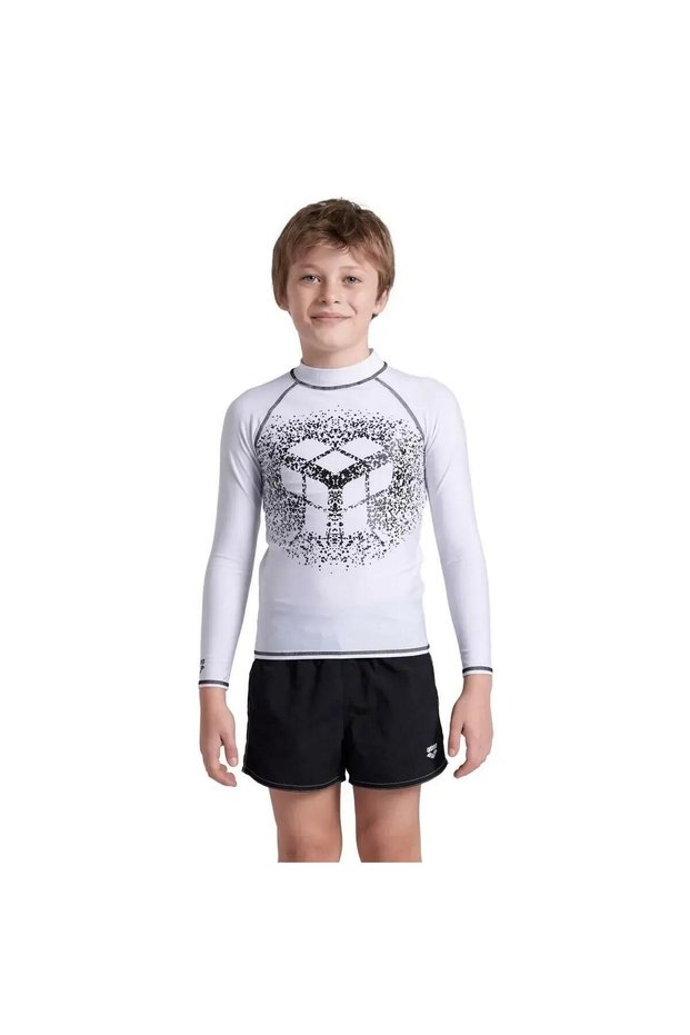 006296155 Rash Vest L/S Graphic Boys' Swimmer T-Shirt White