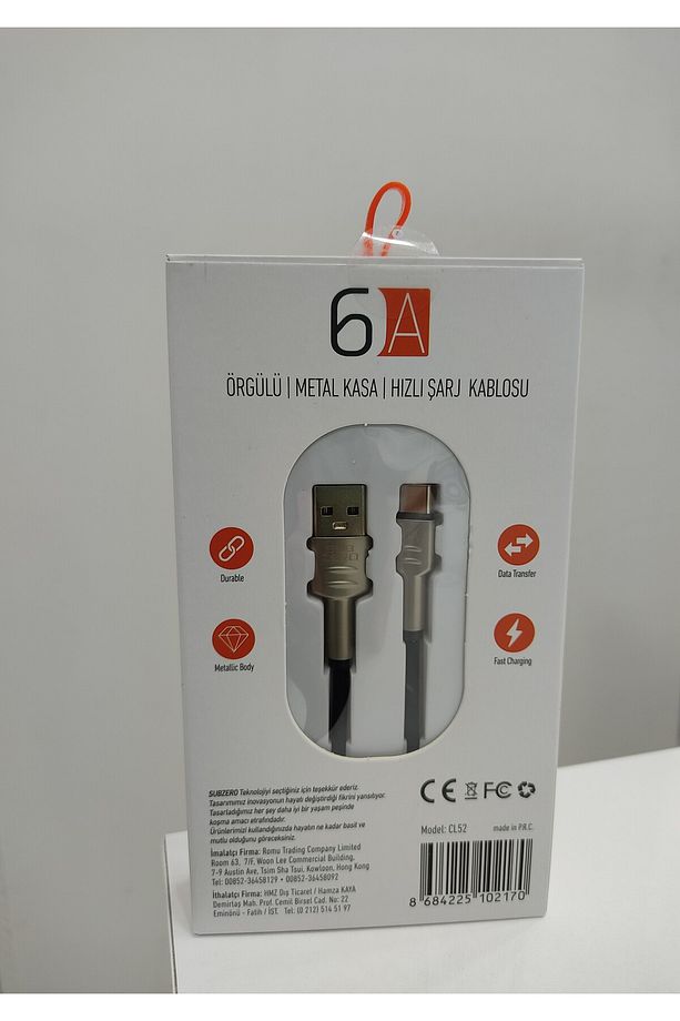 Metal Başlık Hasır 6a Type-c Hızlı Şarj Data Kablosu 1mt Cl52 - 2