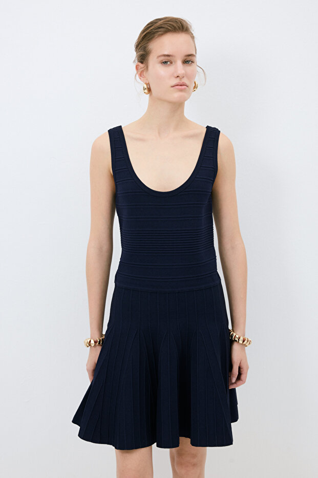 Kolsuz Triko Elbise - 1