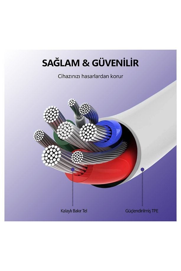CTC12 60W 1.2m TPE Type-C to Type-C Hızlı Şarj ve Data Kablosu - 2
