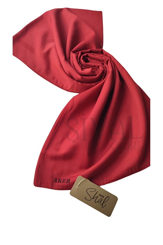 941 موديل شال قطني أحمر سادة - 4
