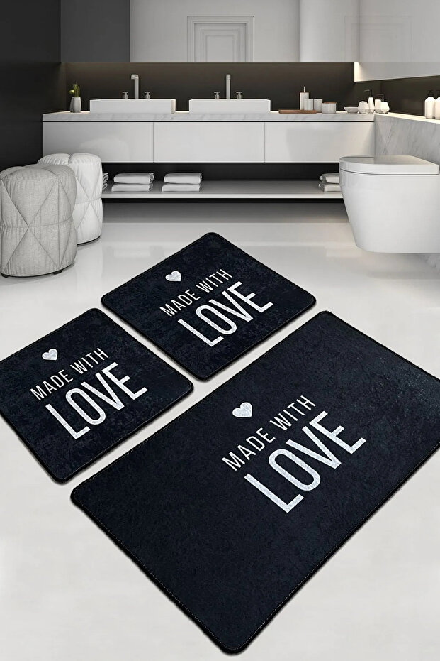 Con Amore Bathroom Rug Set of 3