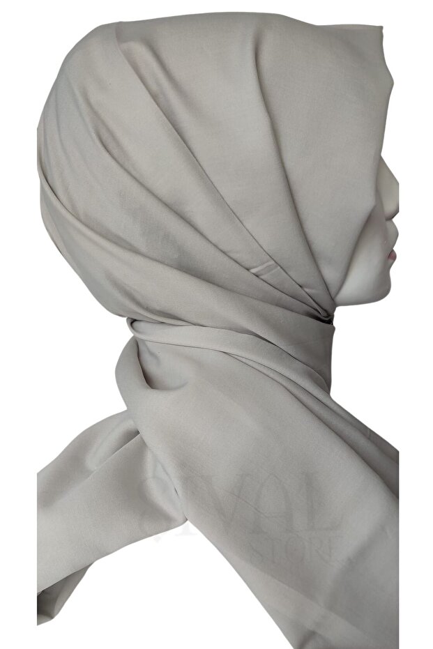 Plain Cotton Shawl 971 Light Gray - 1