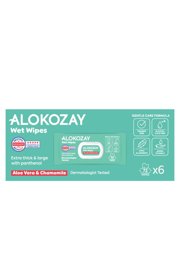 Baby Wipes - Aloe Vera & Camomile - 72 Wipes X 6 Packs - 432 Wipes