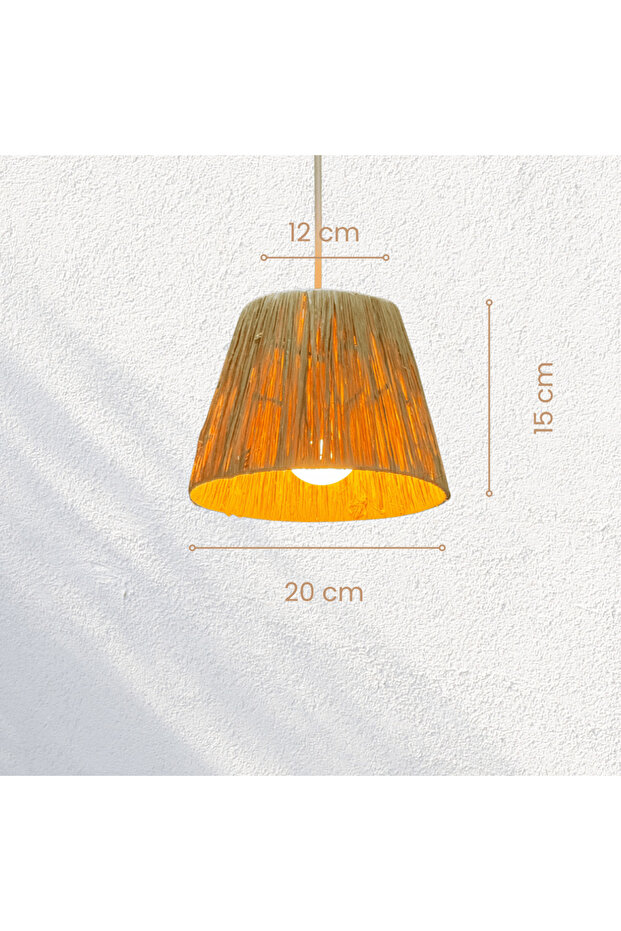 Lipsi Bohem Modern Hasır Rafya Avize 15 cm - 4