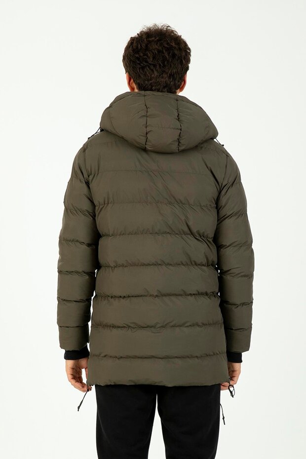 Regular Erkek Kapüşonlu Haki- Mont - 2