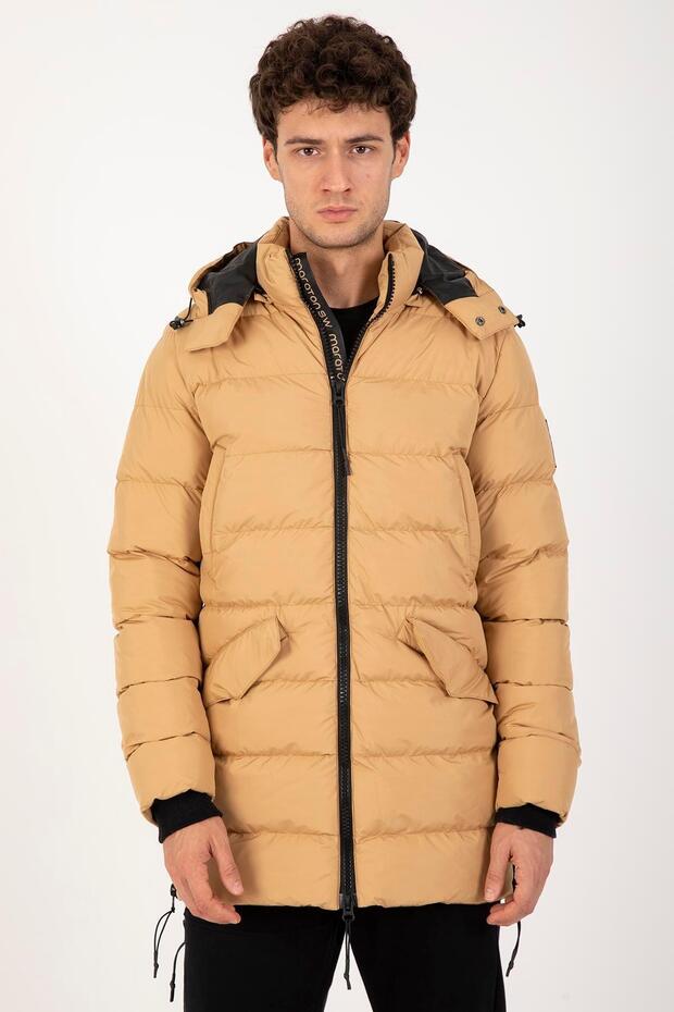 Regular Men's Hooded Camel Coat