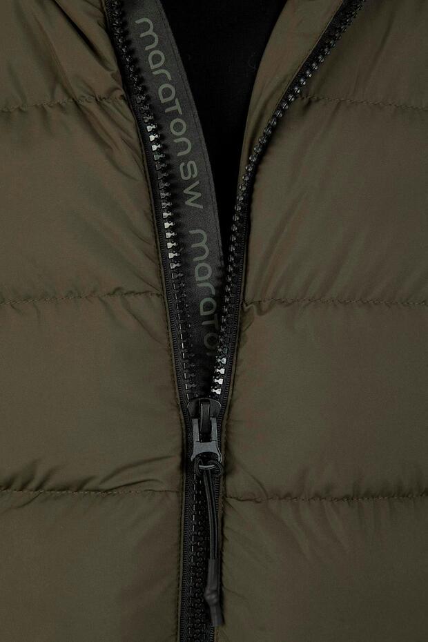 Regular Erkek Kapüşonlu Haki- Mont - 6