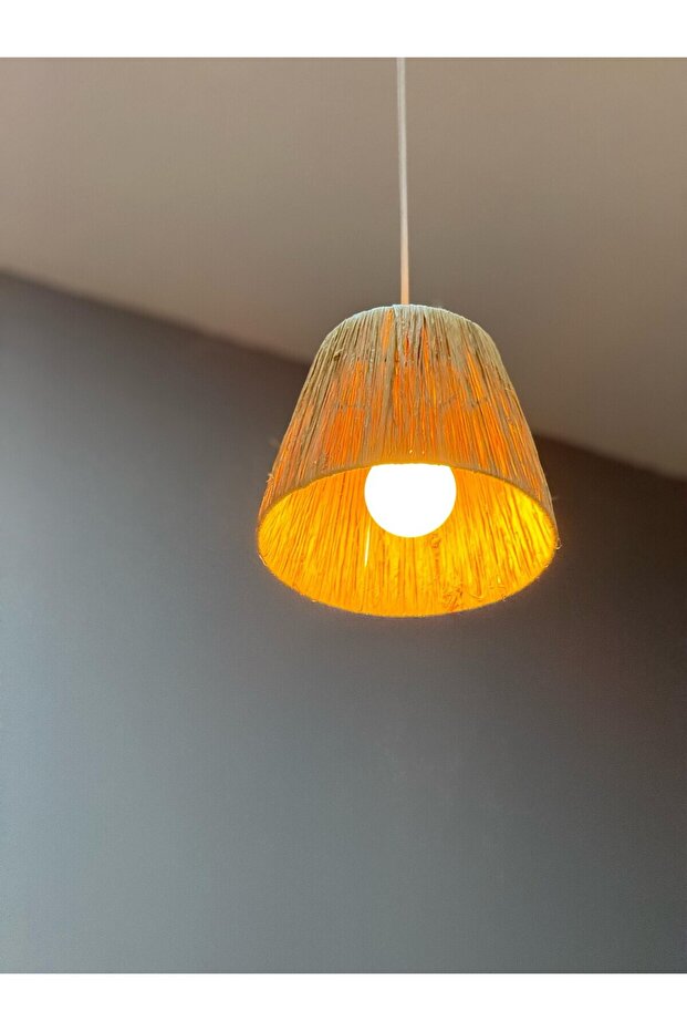 Lipsi Bohem Modern Hasır Rafya Avize 15 cm - 8