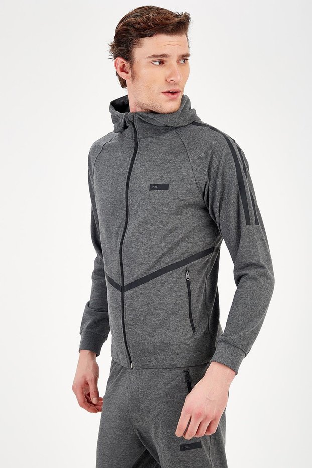 Regular Men's Hooded Antramelanj Tracksuit Top