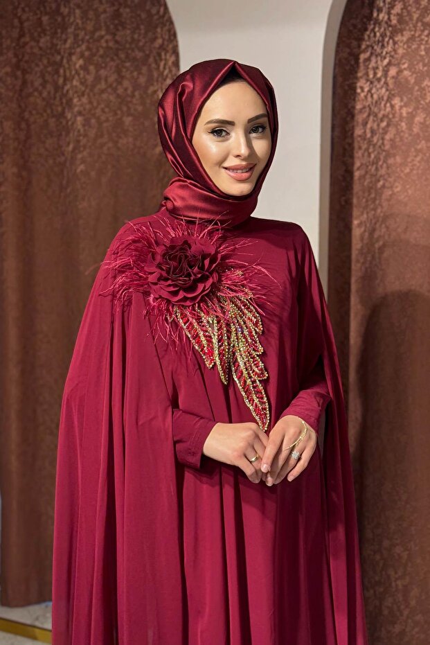 Abiye 3185 Bordo - 3