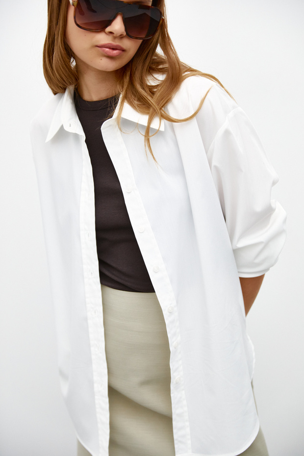 Geniş Manşetli Oversize Gömlek - 7