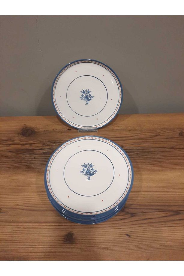 KERAMİKA 22 CM PASTA TABAĞI 6 ADET NORDIC LACİVERT PARLAK - 2