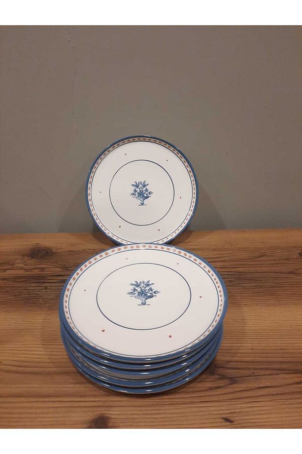 KERAMİKA 22 CM PASTA TABAĞI 6 ADET NORDIC LACİVERT PARLAK - 8