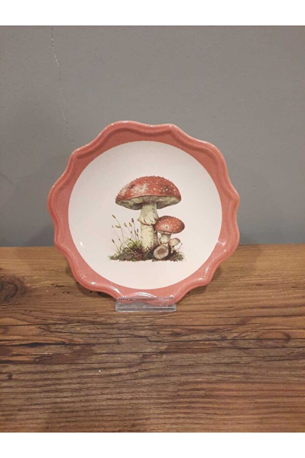 KERAMİKA ŞEKİLLİ PASTA TABAĞI 6 ADET 20 CM MANTARLI - 4