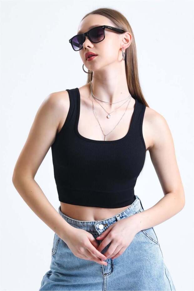 Women's Camisole Fabric Wide Strap Crop Blouse