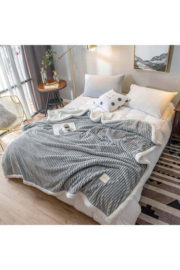 Soft Comfortable Bed Blanket Cotton Grey 150x200cm