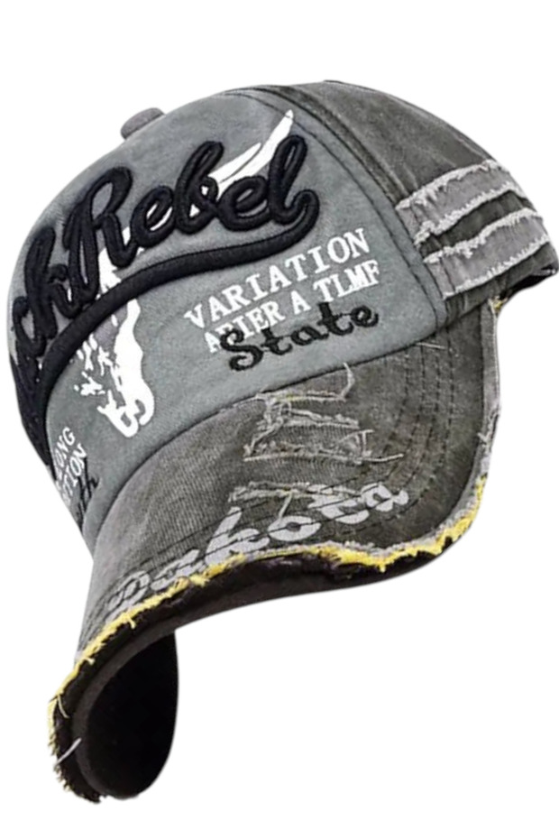 Unisex Cotton Black Rebel Vintage Cap Hat