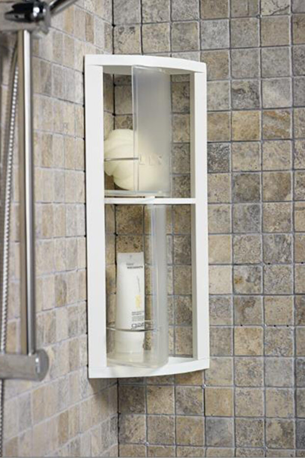 White Revolving Shelf Corner Set - 1