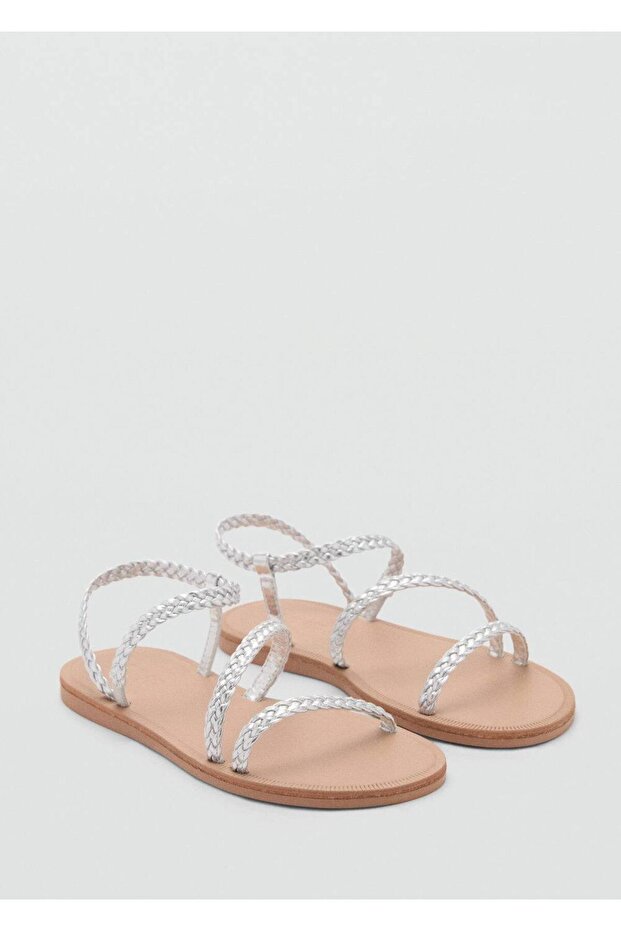 Örgü bantlı sandalet - 1