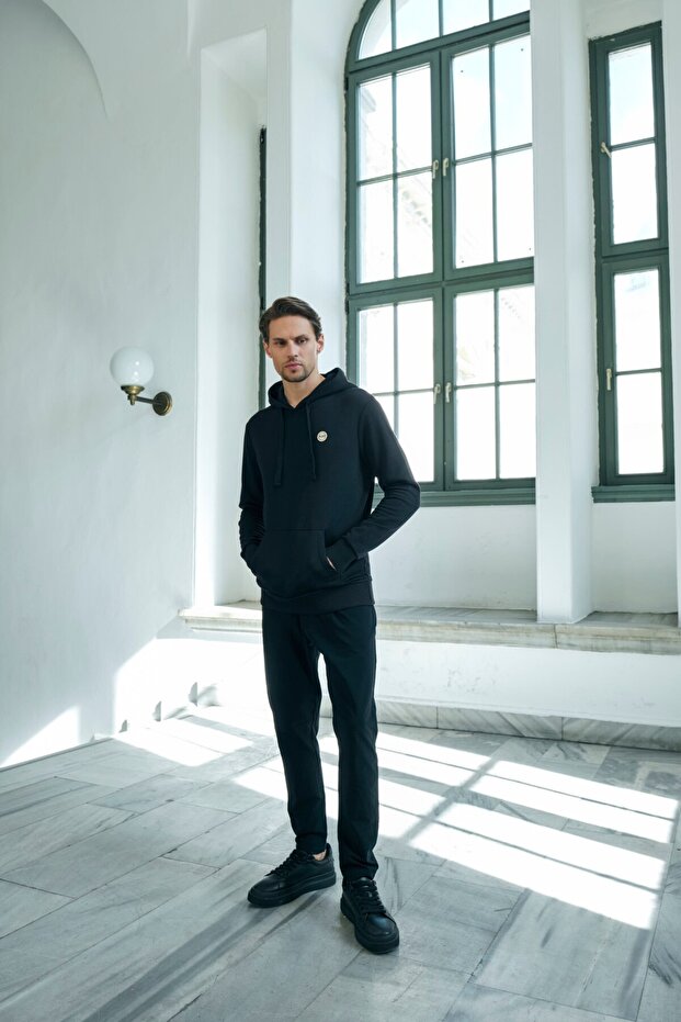 Basic Hoodie Siyah - 2