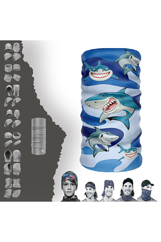 باندانا برقبة أنبوبية بدون خياطة من Shark Buff Buff