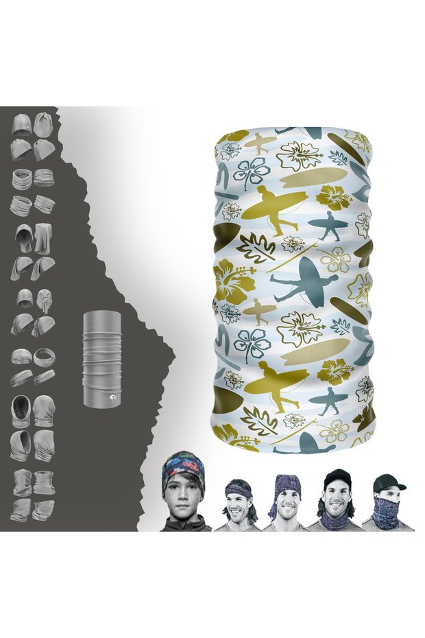 Surf and Beach Seamless Tube Neck Gaiter Buff Baf Bandana