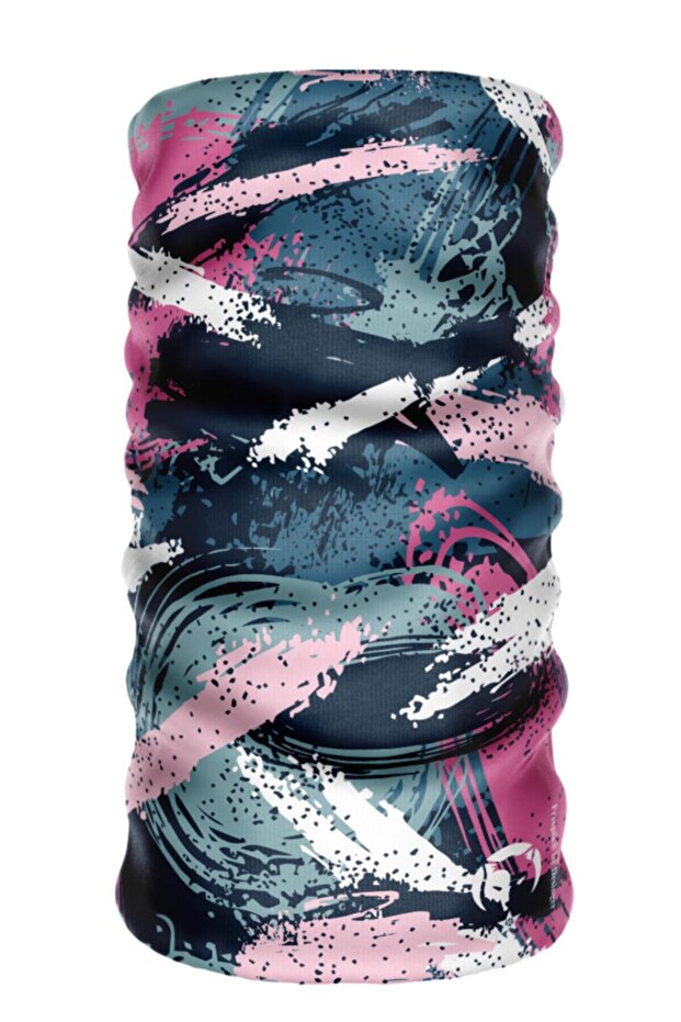 Blue/pink Camouflage Patterned Extreme Sleamless Sports Headband Bandana