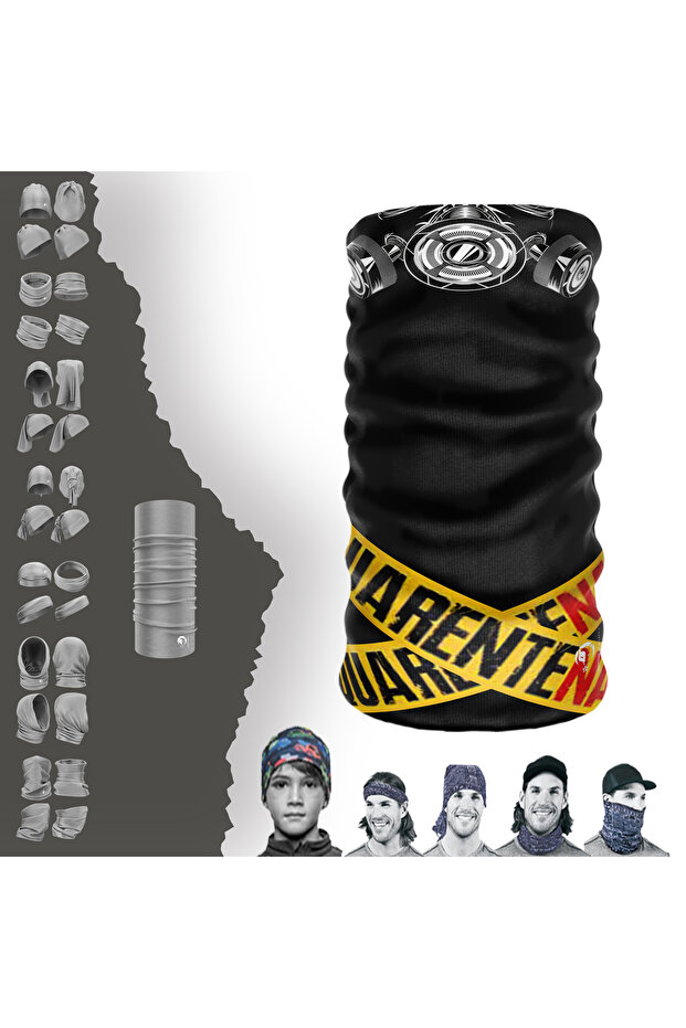 Skull Quarentina Forbidden Zone Buff Baf Mask Seamless Tube Neck Collar Bandana