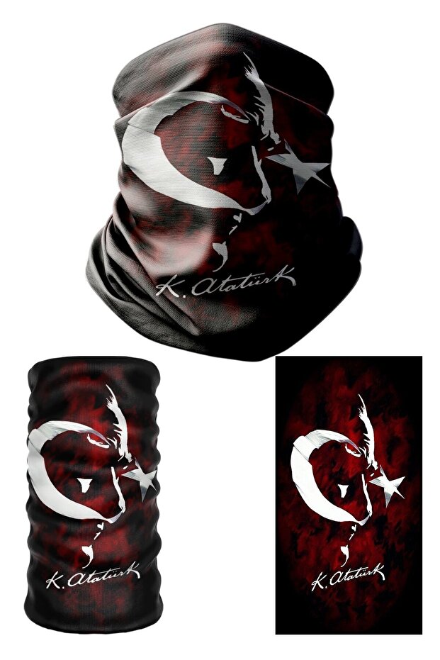 Mustafa Kemal Atatürk Neck Collar Bandana Mask (We Remember With Respect..!)