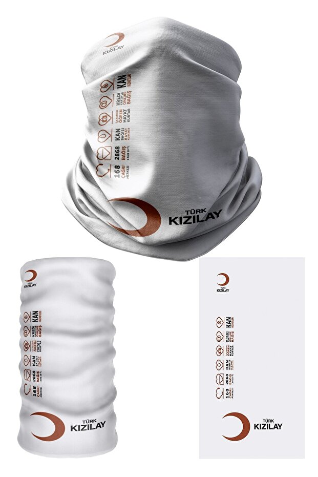 Turkish Red Crescent Neck Collar Buff Paphos Mask Beanie Hair Band