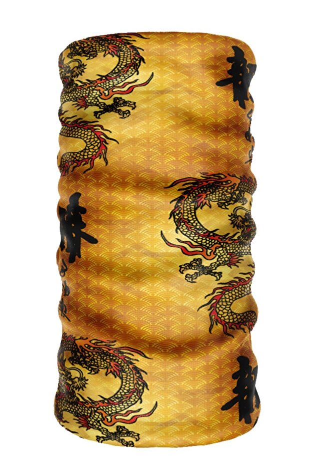 Ethnic Dragon Buff Seamless Tube Neck Collar Bandana Balaklava